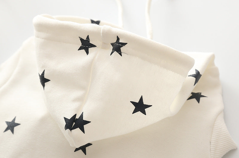 Sleeveless Star Print Hoodie