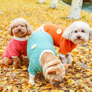 Fluffy Fleece Crew Neck with Daisy Flower Detail