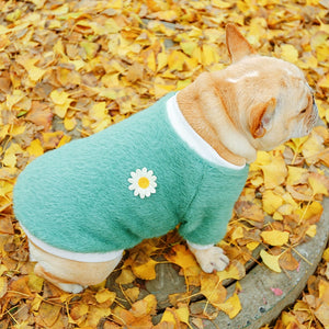 Fluffy Fleece Crew Neck with Daisy Flower Detail