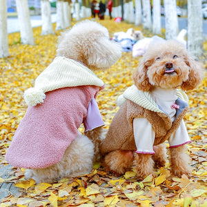 Fleece Vest with Knit PomPom Hood