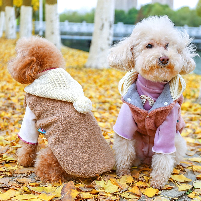 Fleece Vest with Knit PomPom Hood